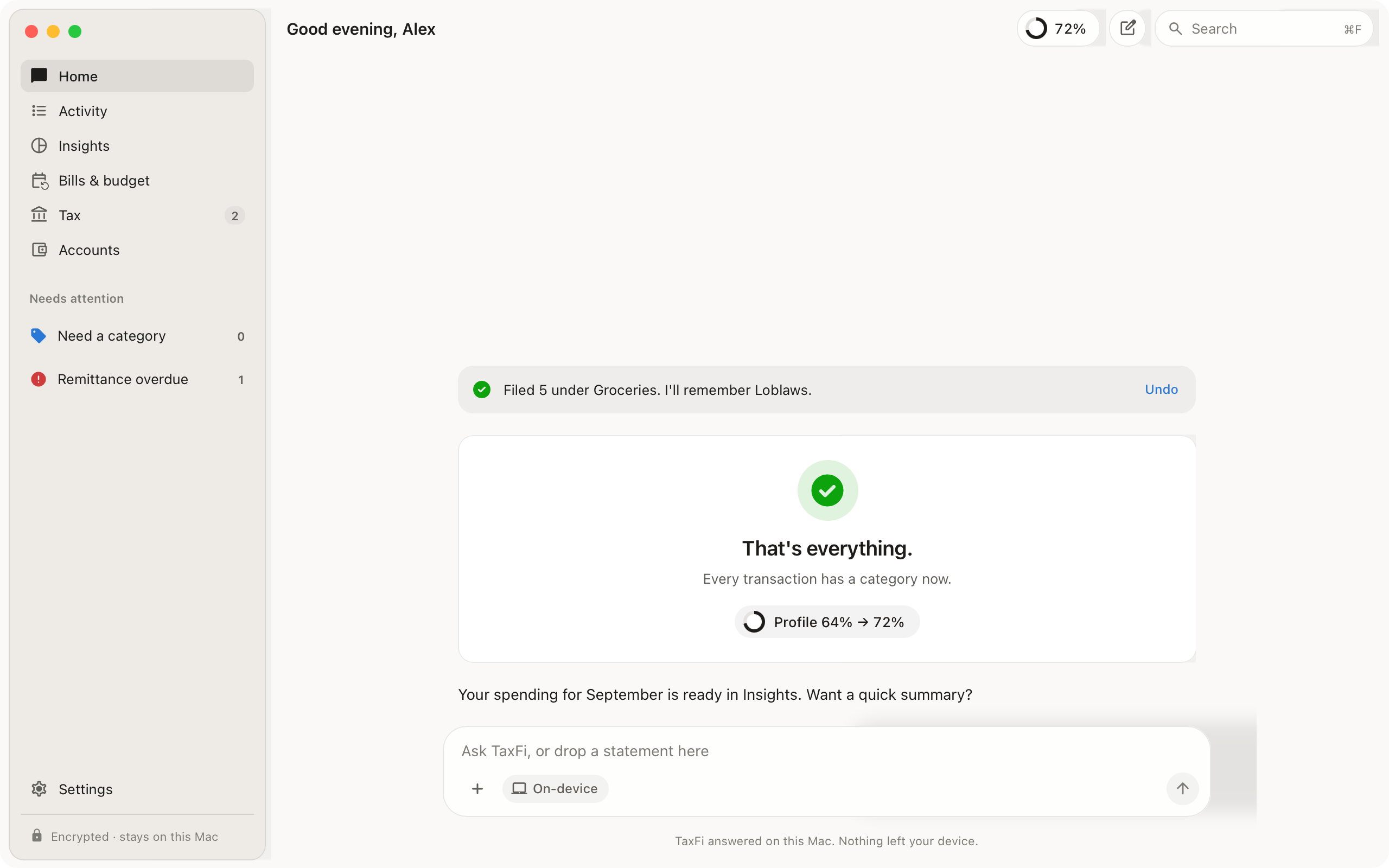 TaxFi on a Mac